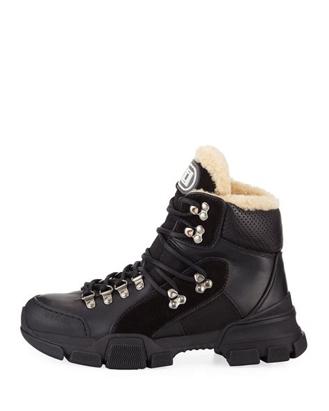 gucci flashtrek shearling lined hiker boots|Gucci ladies boots.